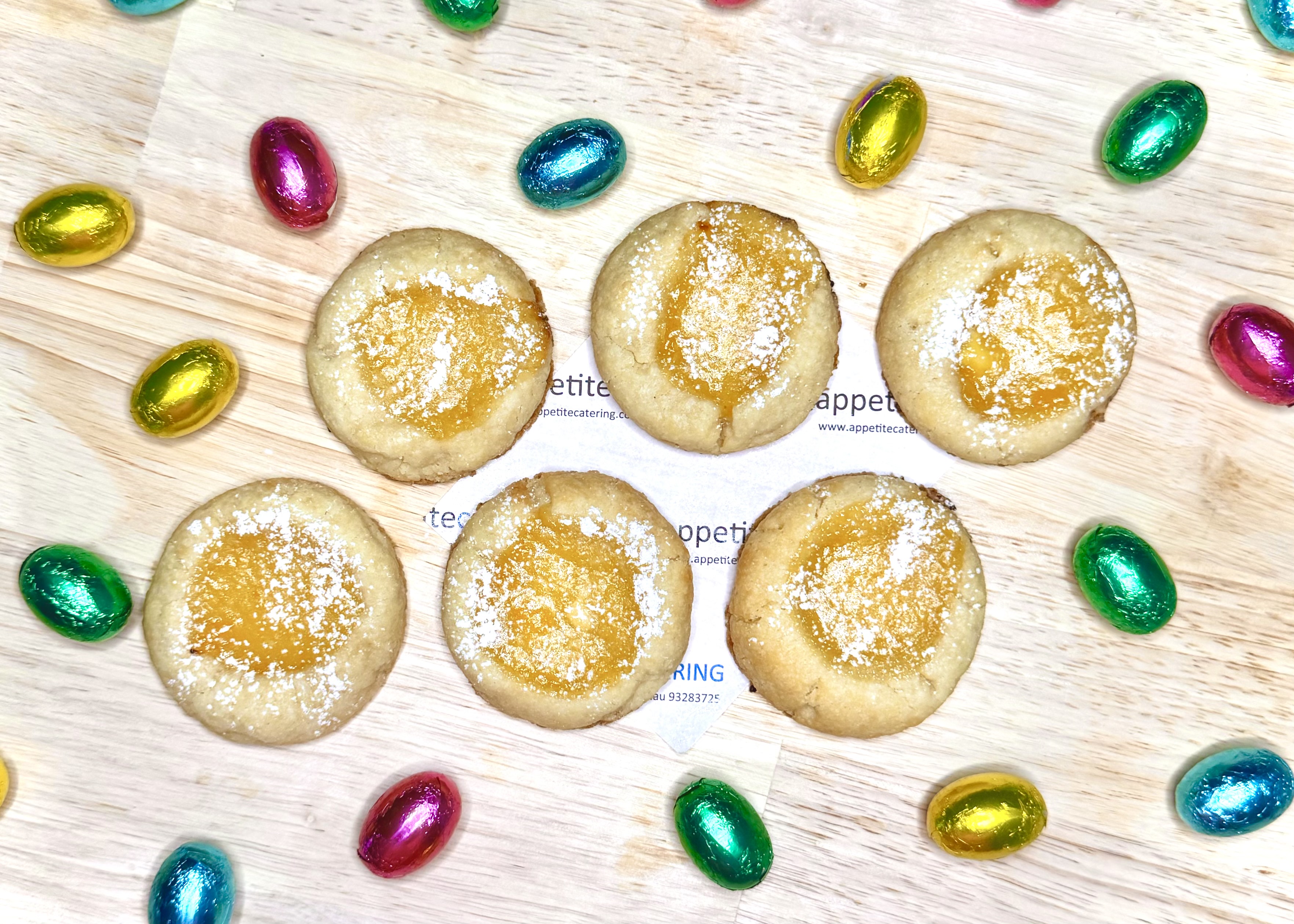 Easter gluten-free lemon curd shortbread (2 per serve) (gf)(vegan option)